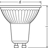 Performance LED Spot Reflector GU10 PAR16 4.5W 350 lumens 2700K 36D dimmable replaces 50W