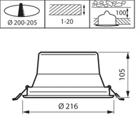Philips CoreLine Downlight Gen5 LED 24.5W 4000K 2250 lumen DALI UGR19 IP20 Bianco Ø216mm