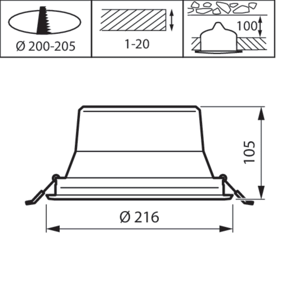 Philips CoreLine Downlight Gen5 LED 24.5W 4000K 2250 lumen DALI UGR19 IP20 Bianco Ø216mm