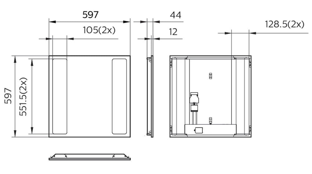 Philips CoreLine Inbouw LED Panel, 31W 37W 43W, 4000K Neutral White, 3100-4300 lumens, DALI Dimmable, IP20/44, 597x597mm
