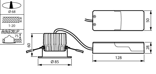 Philips CoreLine Faretto da Incasso gen2 LED 12W 1300 lumen 3000K IP20/IP65 Dimmerabile a Taglio di Fase Alluminio
