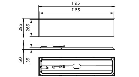 Pannello LED Philips 28W 3400 lumen 4000K 230V UGR19 IP20 Bianco 1195x295mm corpo in acciaio