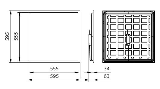 Pannello LED Philips 32W 4000K 3200 lumen 220-240V IP20 UGR22 CRI80 595x595mm Bianco