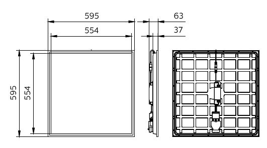 Pannello LED Philips 595x595mm 22W-31W 3000K-4000K 2900-4300 lumen dimmerabile DALI UGR19 IP20/44 Bianco