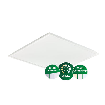 Pannello LED Philips 595x595mm 22W-31W 3000K-4000K 2900-4300 lumen dimmerabile DALI UGR19 IP20/44 Bianco