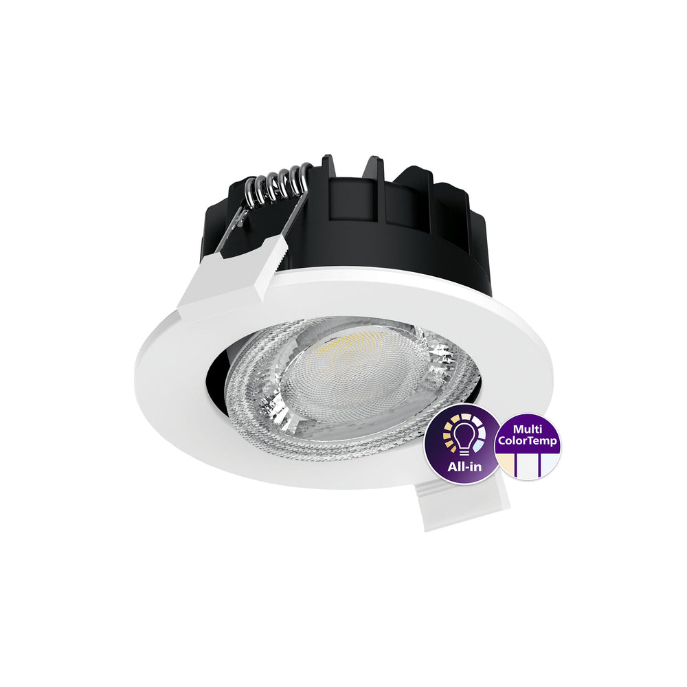 Philips Ledinaire Recessed Spot LED 6W 2700K 3000K 4000K dimmable 550 lumens 40° White IP65