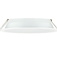 Philips LED downlight DN065B, metal white, 12W, warm white light, 120 lumens, wide 110° beam angle, cut-out size 150mm, ideal for cozy indoor lighting