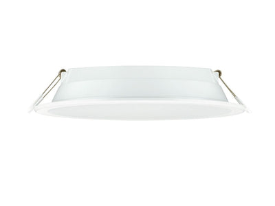Philips LED downlight DN065B, metal white, 12W, warm white light, 120 lumens, wide 110° beam angle, cut-out size 150mm, ideal for cozy indoor lighting