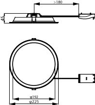Philips Ledinaire SlimDownlight Faretto LED da incasso 19W 2000 lumen 3000K 4000K 6500K IP20/44 Bianco Ø225mm
