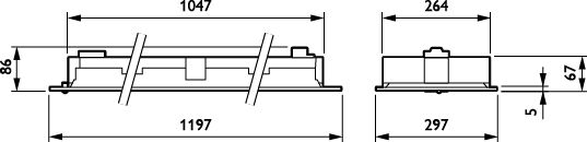 Philips PowerBalance gen2 recessed LED panel light, 24W 4000K 3400 lumens, DALI dimmable, White 1197x297mm