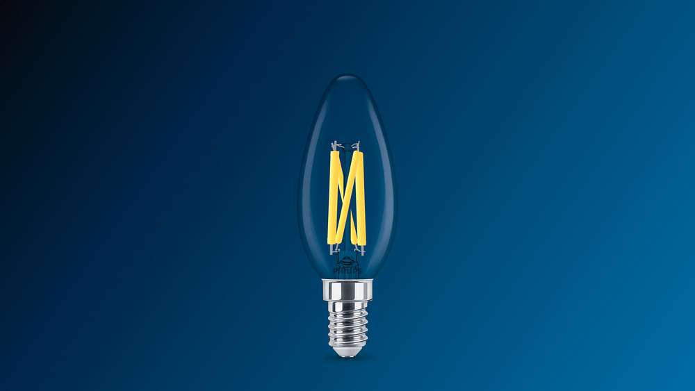 Lampadina Philips MAS LEDLuster 2.5W E27 P45 Vetro Trasparente, 2200K-2700K Warm Glow, 340 lumen, CRI 90, Dimmerabile