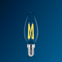 Philips Lampadina LED Candela 3.4W E14 B35 Trasparente Warm Glow 2200-2700K dimmerabile 470 lumen 90CRI lampadina in vetro