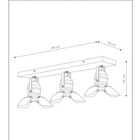 Faretto da soffitto Lucide PICTO per cameretta bambini, 3xGU10, 35W max, Metallo, Blu Grigio, IP20, design moderno