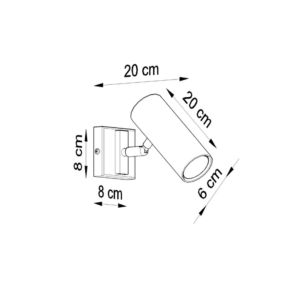 Direzione white wall lamp by Sollux Lighting with 50W LED capability