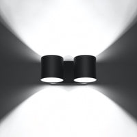 Wandlamp orbis 2 zwart 50W LED lamp IP20 aluminium 220-240V