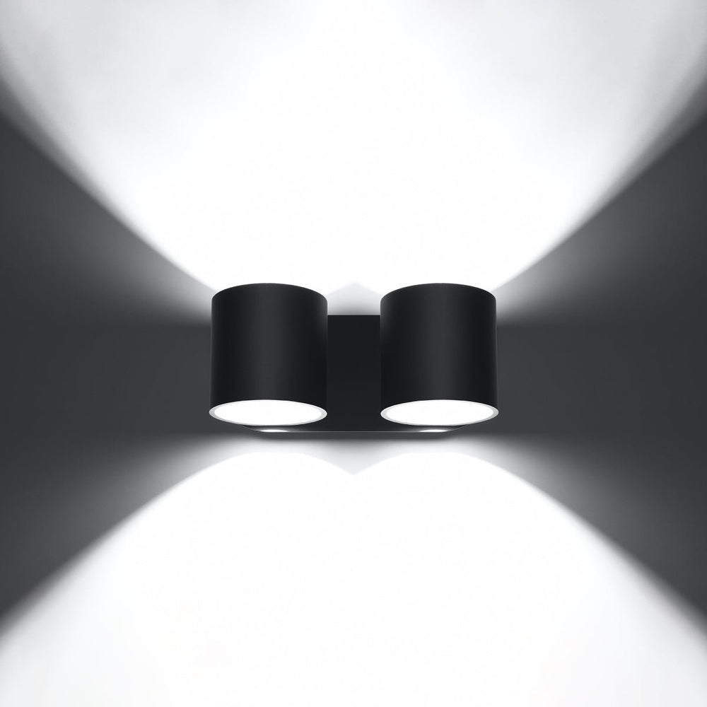 Wandlamp orbis 2 zwart 50W LED lamp IP20 aluminium 220-240V