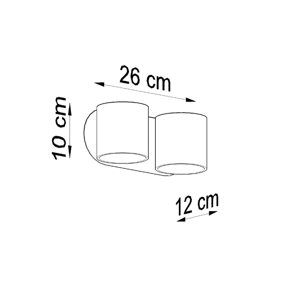 Wandlamp orbis 2 zwart 50W LED lamp IP20 aluminium 220-240V