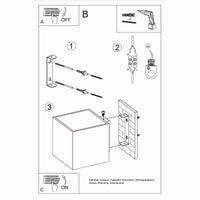 Led wandlamp beton quad with g9 fitting by sollux lighting
