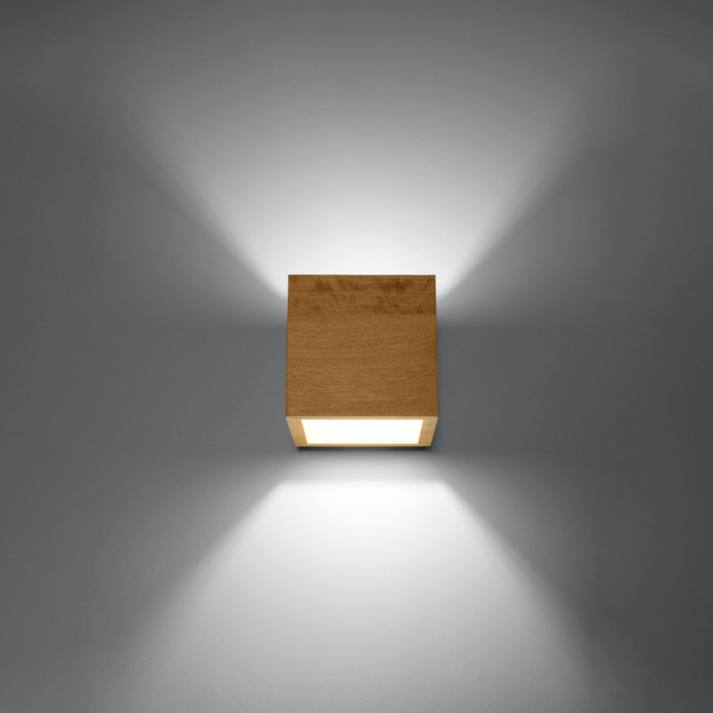 Sollux Lighting Wandlamp QUAD Tsong, wood finish LED, 50W, 220-240V, CRI 80+, IP20, CE certified