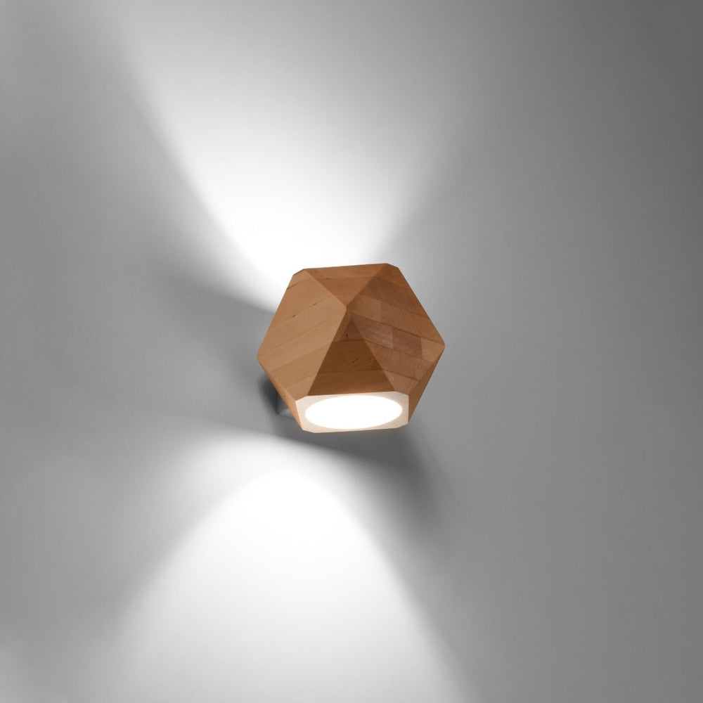 Sollux Lighting woody wall lamp in natural wood, CE, RoHS certified