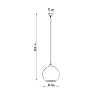 Sollux Lighting blue Ball pendant LED lamp 50W, IP20, 220-240V AC, 4000K, CRI 80, aluminum