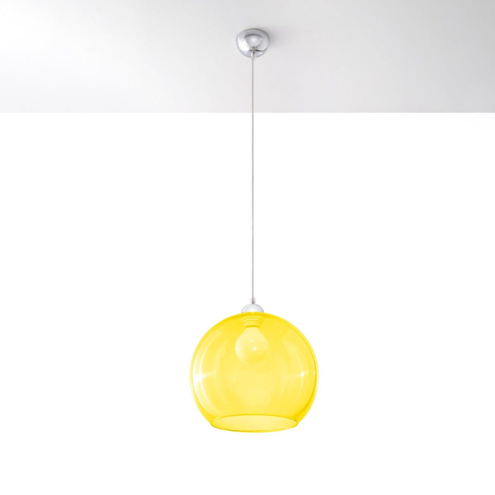 Sollux Lighting hanglamp BALL geel, LED, 220-240V, mat goud finish