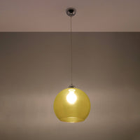 Sollux Lighting hanglamp BALL geel, LED, 220-240V, mat goud finish