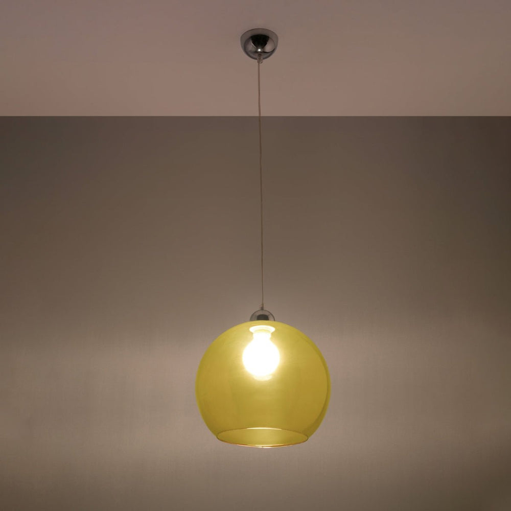 Sollux Lighting hanglamp BALL geel, LED, 220-240V, mat goud finish