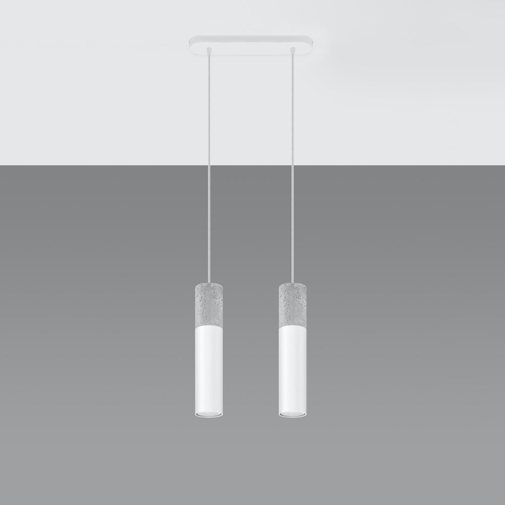 Sollux Lighting Borgio 2 LED pendant lamp white concrete 2 GU10 40W
