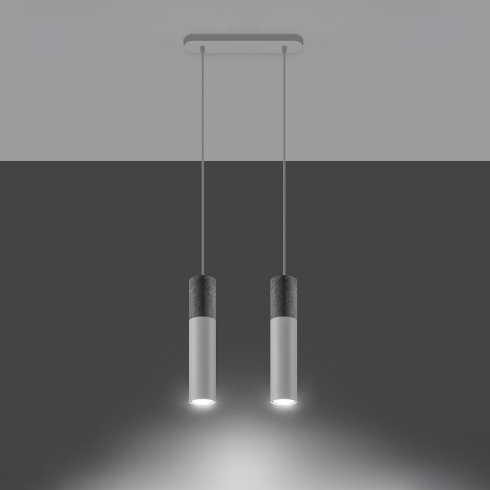 Sollux Lighting Borgio 2 LED pendant lamp white concrete 2 GU10 40W