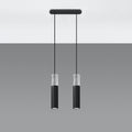 Lampada a sospensione LED Sollux Lighting BORGIO Cemento Nero, 2x GU10, IP20, Alluminio Acciaio, CE RoHS