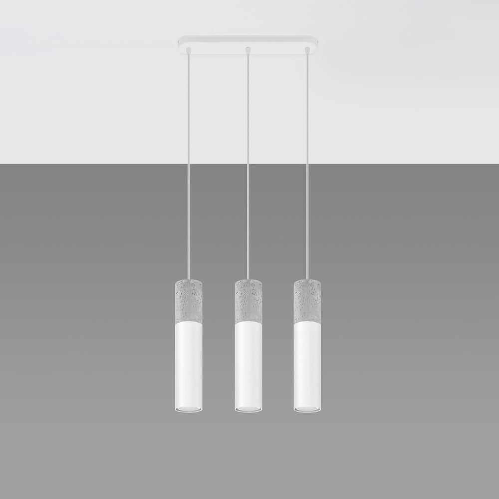 LED hanglamp wit beton borgio 3xGU10 fitting 50W Sollux Lighting