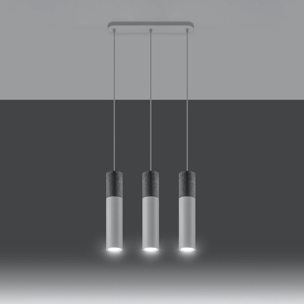 LED hanglamp wit beton borgio 3xGU10 fitting 50W Sollux Lighting
