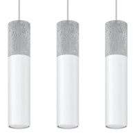 LED hanglamp wit beton borgio 3xGU10 fitting 50W Sollux Lighting