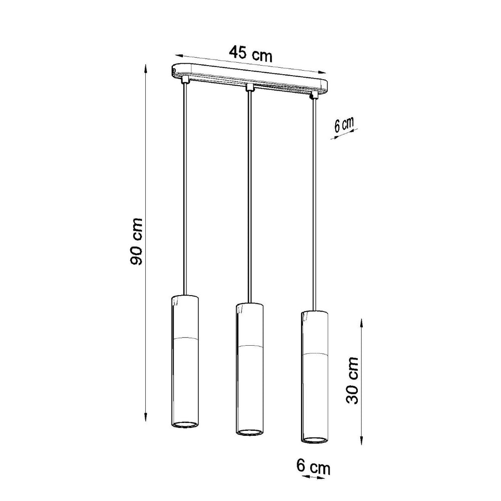 LED hanglamp wit beton borgio 3xGU10 fitting 50W Sollux Lighting
