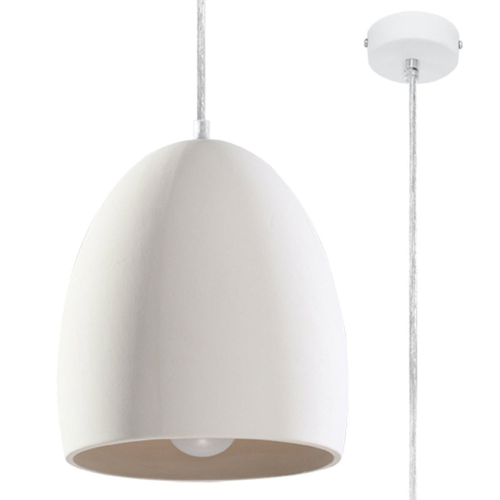 Sollux Lighting Flawiusz ceramic pendant lamp with 50W LED, 220-240V, matte gold finish