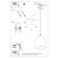 Sollux Lighting Flawiusz ceramic pendant lamp with 50W LED, 220-240V, matte gold finish