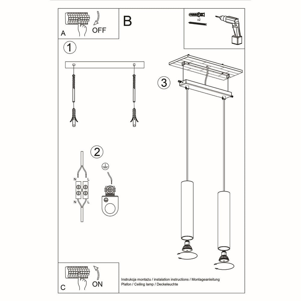 Sollux Lighting led lamp LINO 2 with 50W max wattage - 220-240V AC