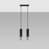 LED hanglamp zwart chrome with 2 x GU10 fitting by Sollux Lighting