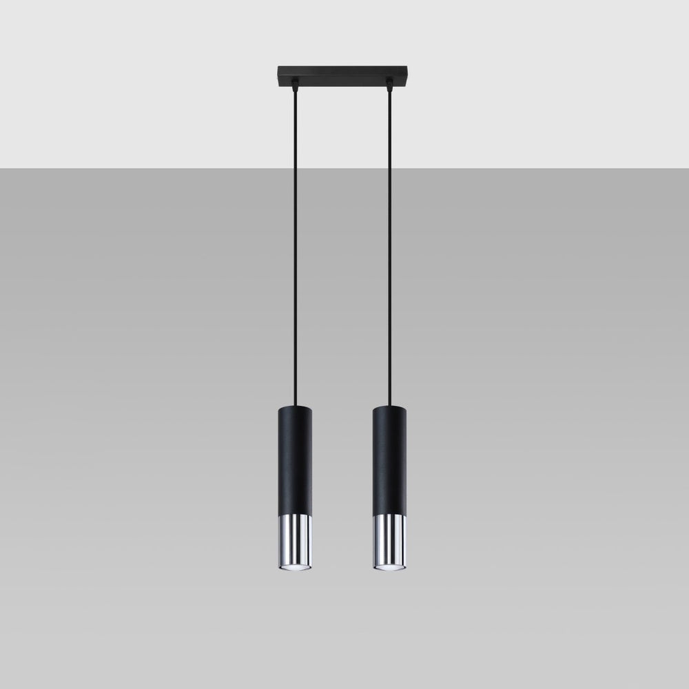 LED hanglamp zwart chrome with 2 x GU10 fitting by Sollux Lighting