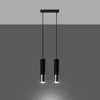 LED hanglamp zwart chrome with 2 x GU10 fitting by Sollux Lighting