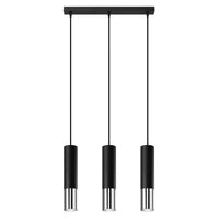 Led hanglamp zwart chrome loopez 3x gu10 fitting by sollux lighting