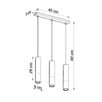 Led hanglamp zwart chrome loopez 3x gu10 fitting by sollux lighting