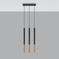 LED pendant lamp black copper design 3xG9 fitting 220-240V 104mm | Sollux Lighting