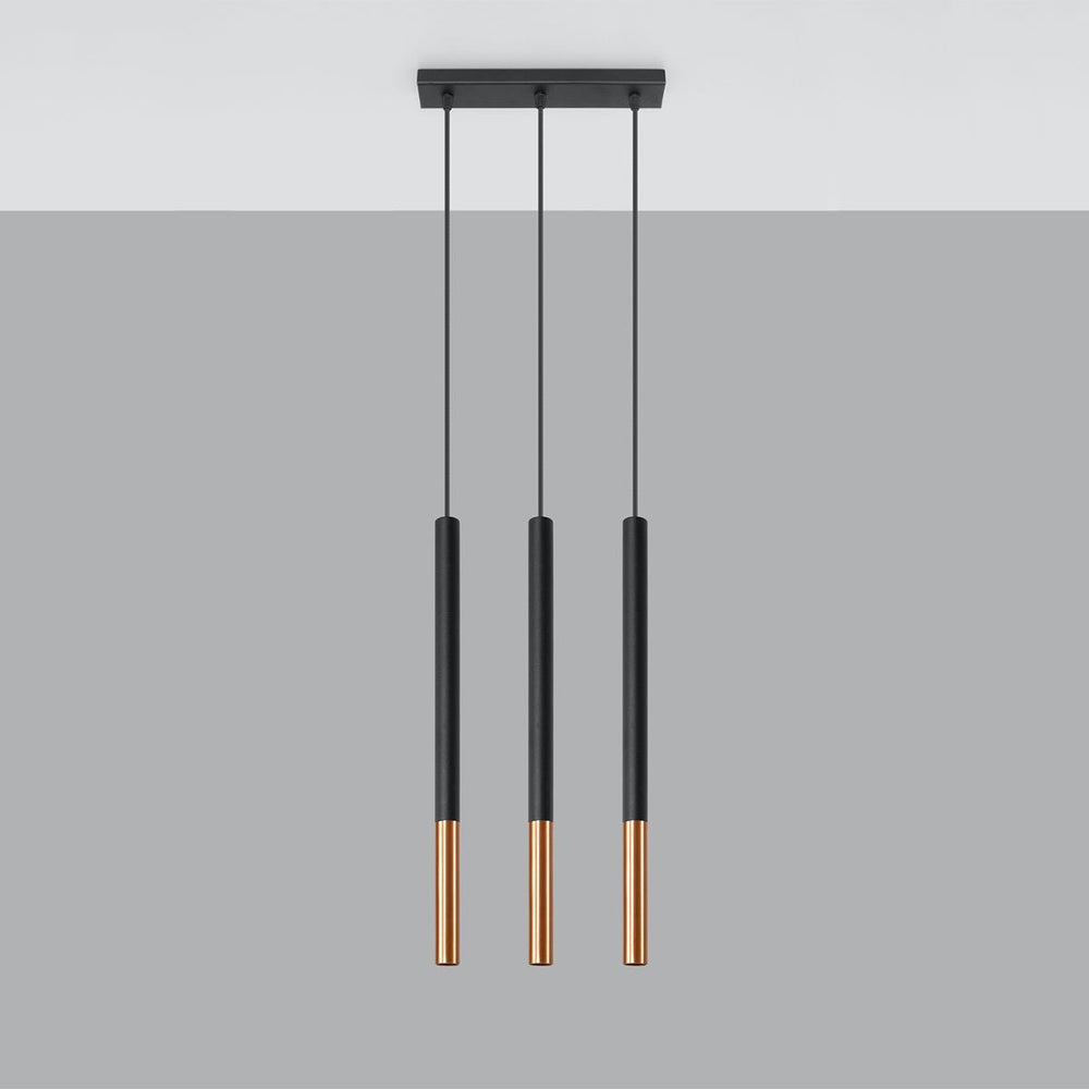 LED pendant lamp black copper design 3xG9 fitting 220-240V 104mm | Sollux Lighting