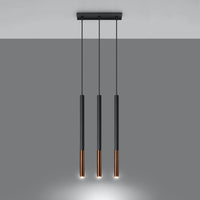 LED pendant lamp black copper design 3xG9 fitting 220-240V 104mm | Sollux Lighting