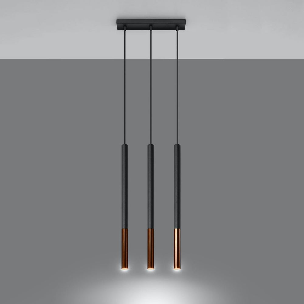LED pendant lamp black copper design 3xG9 fitting 220-240V 104mm | Sollux Lighting