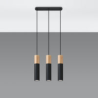 Lampada a sospensione Sollux Lighting Pablo 3 nera 3 lampadine altezza 900 mm compatibile con LED