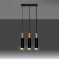 Lampada a sospensione Sollux Lighting Pablo 3 nera 3 lampadine altezza 900 mm compatibile con LED