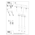 Lampada a sospensione Sollux Lighting Pablo 3 nera 3 lampadine altezza 900 mm compatibile con LED
